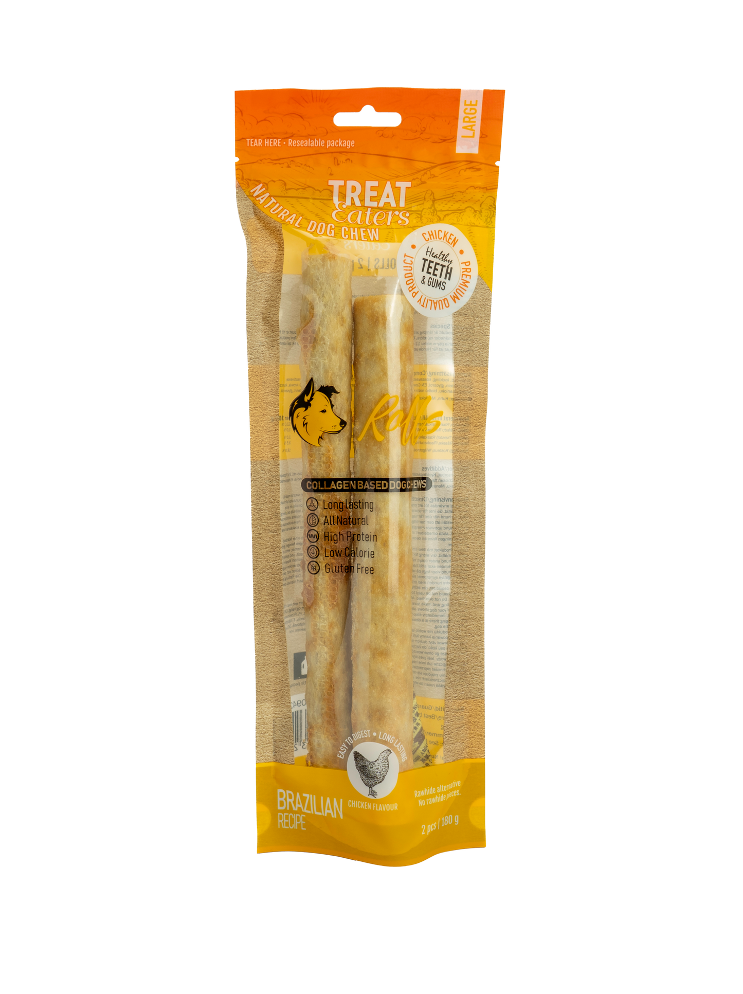 Treateaters New Hide Large Roll Chicken 2 pcs 180g