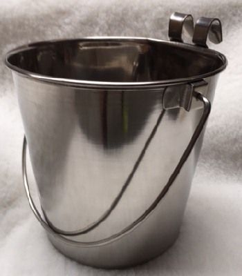 Vandspand rustfrit stål med hank & kroge