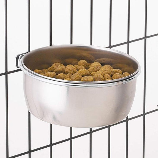 Foderskål i rustfrit stål med klemmeholder 15 cm