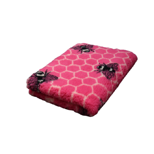 Vetbed Bees - Cerise - Skridsikker hundetæppe